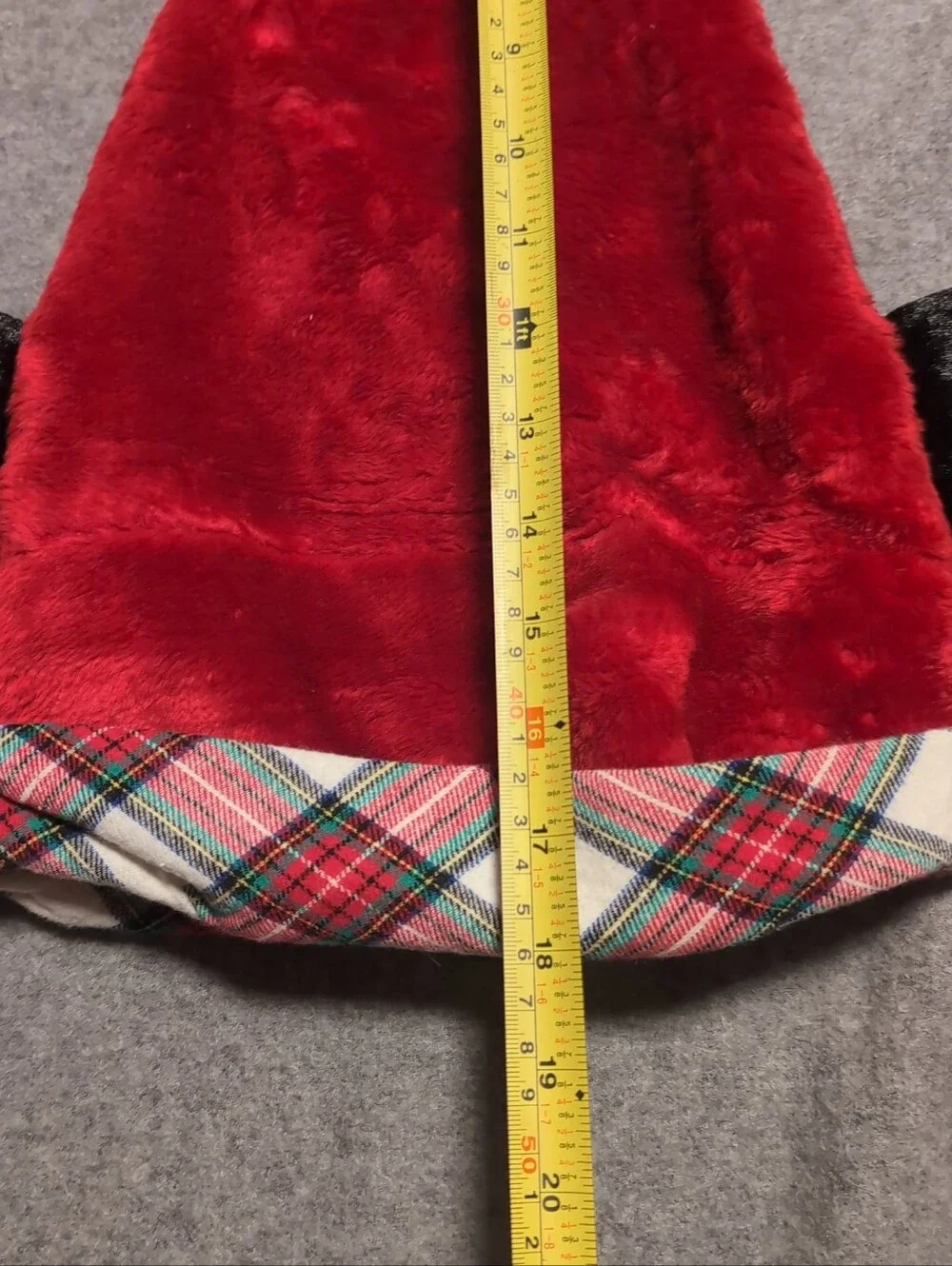 NWT Disney Parks Mickey Mouse Plush Santa Hat with Plaid Brim & Ears Christmas